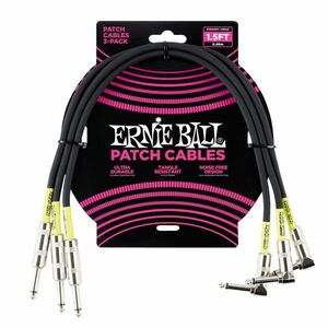 Ernie Ball 1.5' Patch Cable Straight/Angle Black - 3 Pack kép