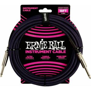 Ernie Ball Braided Instrument Cable 18' Purple Black kép