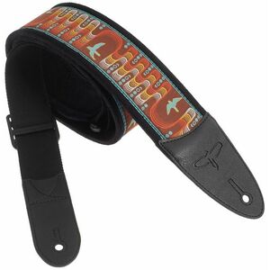 PRS 2.4" Padded Guitar Strap w/FLASH, Custom Jacquard Birds Wavelength kép