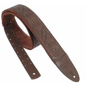 PRS 2.4" Padded Guitar Strap w/RAS, Custom Leather (Faux) Birds, Brown kép