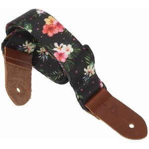 Perri's Leathers 7672 Ukulele Strap Black Flowers kép