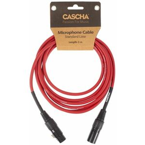 Cascha Standard Line Mic Cable Red 3m kép