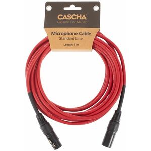 Cascha Standard Line Mic Cable Red 6m kép