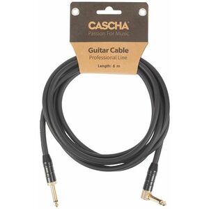 Cascha Professional Line Guitar Cable, Angled, Black, 6 m kép