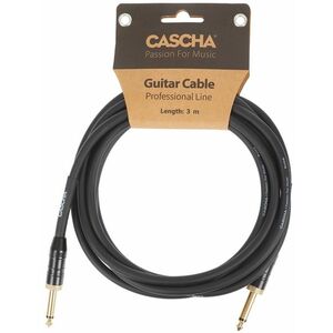 Cascha Professional Line Guitar Cable, Straight, Black, 3 m kép