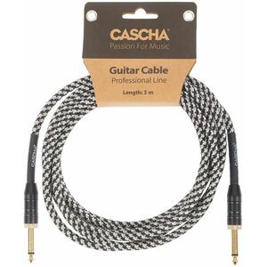 Cascha Professional Line Guitar Cable, Straight, Tweed Black, 3 m kép