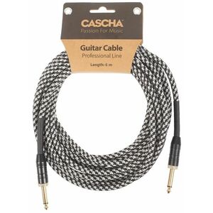 Cascha Professional Line Guitar Cable, Straight, Tweed Black, 6 m kép