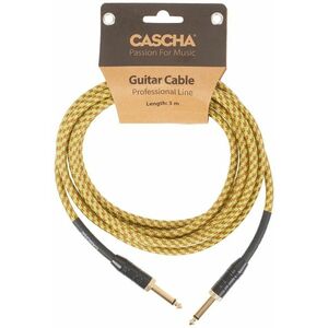 Cascha Professional Line Guitar Cable, Straight, Tweed Natural, 3 m kép