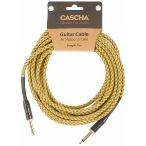 Cascha Professional Line Guitar Cable, Straight, Tweed Natural, 6 m kép