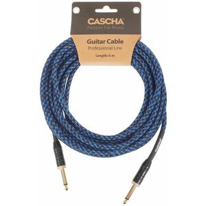 Cascha Professional Line Guitar Cable, Straight, Tweed Blue, 6 m kép