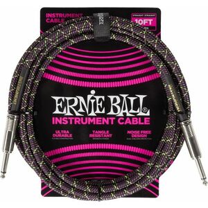 Ernie Ball Braided Instrument Cable Straight/Straight 10ft - Purple Py kép