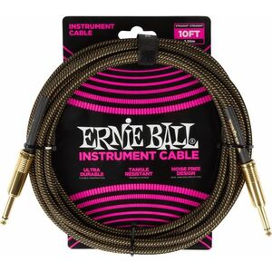 Ernie Ball Braided Instrument Cable Straight/Straight 10ft - Pay Dirt kép