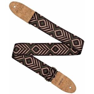 Cascha CGS-VC9 Guitar Strap Vegan Cork - Green Chevron kép