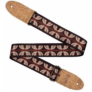 Cascha CGS-VC10 Guitar Strap Vegan Cork - Ethnic Red Stripes kép