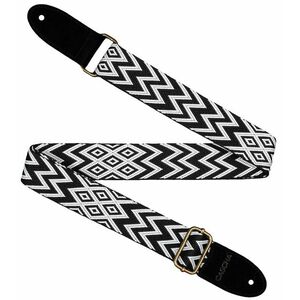 Cascha CUS-JW1 Ukulele Strap Jacquard - Ethnic Black & White kép