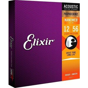 Elixir 16077 Nanoweb 12-56 Akusztikus gitárhúrok kép