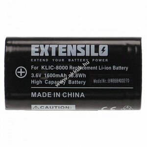 Helyettesítő EXTENSILO Kodak akku EasyShare Z612 típus Klic-8000 1600mAh kép