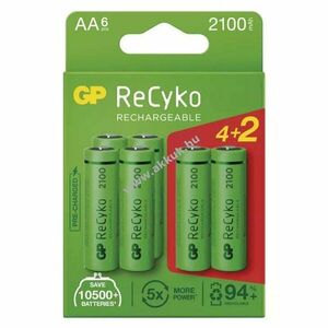 GP ReCyko NiMH akku HR6 (AA) 2100mAh 6db kép