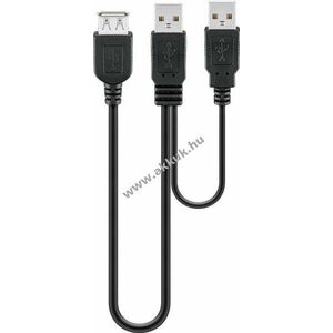 USB 2.0 Hi-Speed Dual Power hosszabbító kábel 2db A csatlakozó > A csatlakozó kép