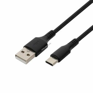 USB A-C töltőkábel, 2.1A, 1m, fekete kép