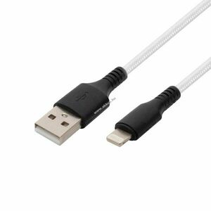 USB A - Apple Lightning töltőkábel, 2.1A, 1m, fehér kép