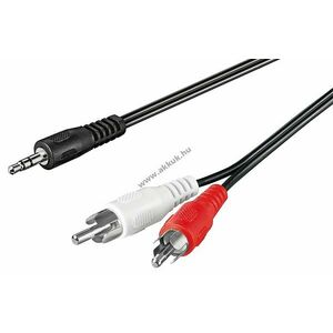 Audiokábel 3, 5 mm jack sztereó csatlakozó -> RCA csatlakozó 1.5m kép