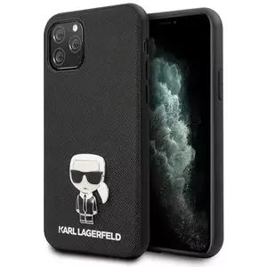 Tok Karl Lagerfeld iPhone 11 Pro Max hardcase black Saffiano Ikonik KLHCN65IKFBMBK kép