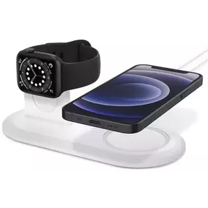 SPIGEN MAGFIT DUO APPLE MAGSAFE & APPLE WATCH CHARGER STAND WHITE (AMP02797) kép