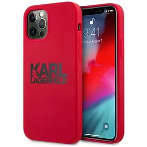 Tok Karl Lagerfeld KLHCP12MSLKLRE iPhone 12/12 Pro 6, 1" Silicone Stack Logo red (KLHCP12MSLKLRE) kép