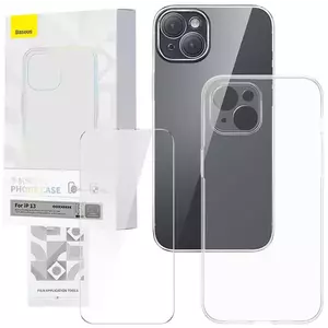 Tok Transparent Case and Tempered Glass set Baseus Corning for iPhone 13 (6932172629786) kép