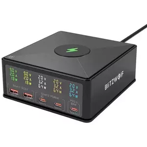 Blitzwolf Charger 868H, 2xUSB-A, 3xUSB type-C, 160W (black) kép