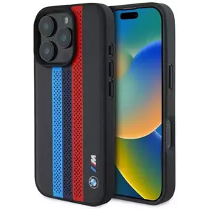 Tok BMW BMHMP16X23PUPTK iPhone 16 Pro Max 6.9" black hardcase M Perf. Tricolor Printed Stripes MagSafe (BMHMP16X23PUPTK) kép