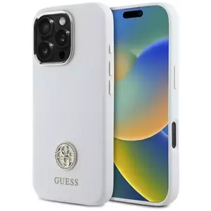 Tok Guess GUHCP16LM4DGPH iPhone 16 Pro 6.3" white hardcase Silicone Logo Strass 4G (GUHCP16LM4DGPH) kép