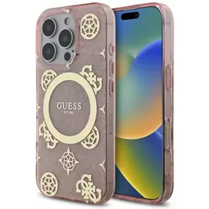 Tok Guess GUHMP16LH4PYEEP iPhone 16 Pro 6.3" pink hardcase IML Peony On 4G Background MagSafe (GUHMP16LH4PYEEP) kép