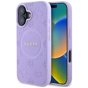 Tok Guess GUHMP16MPSAPSMEU iPhone 16 Plus 6.7" purple hardcase Saffiano Peony Classic Logo MagSafe (GUHMP16MPSAPSMEU) kép