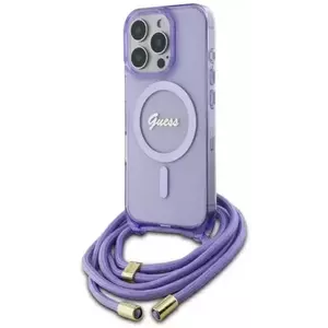 Tok Guess GUHMP16XHCTSGNSU iPhone 16 Pro Max 6.9" purple hardcase Crossbody Cord Script MagSafe (GUHMP16XHCTSGNSU) kép