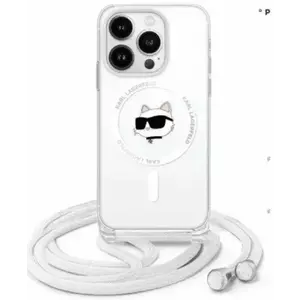 Tok Karl Lagerfeld KLHMP16LHCCHNT iPhone 16 Pro 6.3" hardcase transparent IML Choupette Head & Cord Magsafe (KLHMP16LHCCHNT) kép