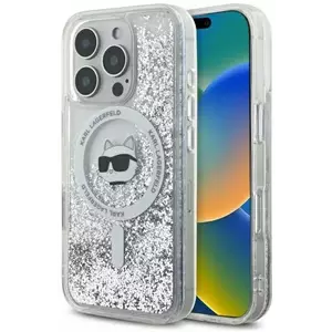 Tok Karl Lagerfeld KLHMP16LLGCHSGH iPhone 16 Pro 6.3" hardcase transparent Liquid Glitter Choupette Head Magsafe (KLHMP16LLGCHSGH) kép