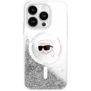 Tok Karl Lagerfeld KLHMP16LLGKISGH iPhone 16 Pro 6.3" hardcase transparent Liquid Glitter Karl Head Magsafe (KLHMP16LLGKISGH) kép