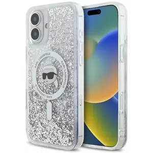 Tok Karl Lagerfeld KLHMP16MLGKISGH iPhone 16 Plus 6.7" hardcase transparent Liquid Glitter Karl Head Magsafe (KLHMP16MLGKISGH) kép