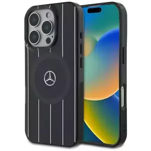 Tok Mercedes MEHMP16L23HRSK iPhone 16 Pro 6.3" black hardcase MB Double Layer Crossed Lines MagSafe (MEHMP16L23HRSK) kép