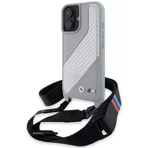 Tok BMW BMHCP16S23PSCCG iPhone 16 6.1" grey hardcase M Edition Carbon Stripe & Strap (BMHCP16S23PSCCG) kép