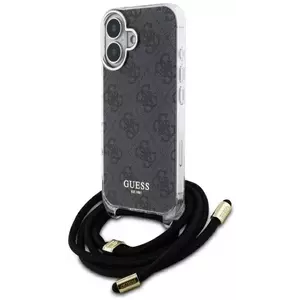 Tok Guess GUHCP16SHC4SEK iPhone 16 6.1" black hardcase Crossbody Cord 4G Print (GUHCP16SHC4SEK) kép