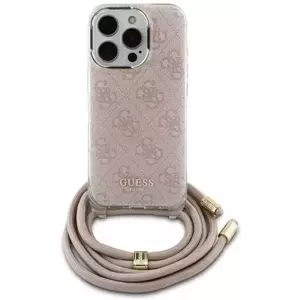 Tok Guess GUHCP16SHC4SEP iPhone 16 6.1" pink hardcase Crossbody Cord 4G Print (GUHCP16SHC4SEP) kép