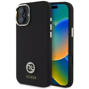 Tok Guess GUHCP16SM4DGPK iPhone 16 6.1" black hardcase Silicone Logo Strass 4G (GUHCP16SM4DGPK) kép