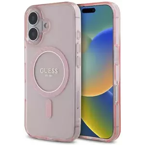 Tok Guess GUHMP16SHFGEREP iPhone 16 6.1" pink hardcase IML Glitter Circle MagSafe (GUHMP16SHFGEREP) kép