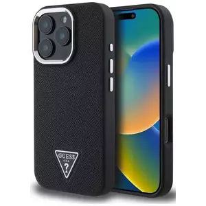 Tok Guess GUHMP16XPGTSPSK iPhone 16 Pro Max 6.3" black hardcase Grained Triangle MagSafe (GUHMP16XPGTSPSK) kép