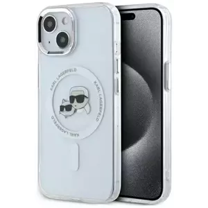 Tok Karl Lagerfeld KLHMP14SHLSKCH iPhone 14 6.1" white hardcase IML Metal Karl&Choupette Head MagSafe (KLHMP14SHLSKCH) kép