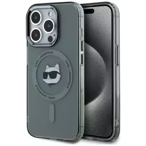 Tok Karl Lagerfeld KLHMP15LHLSCHK iPhone 15 Pro 6.1" black hardcase IML Metal Choupette Head MagSafe (KLHMP15LHLSCHK) kép