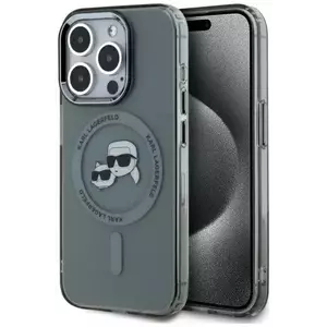 Tok Karl Lagerfeld KLHMP15LHLSKCK iPhone 15 Pro 6.1" black hardcase IML Metal Karl&Choupette Head MagSafe (KLHMP15LHLSKCK) kép